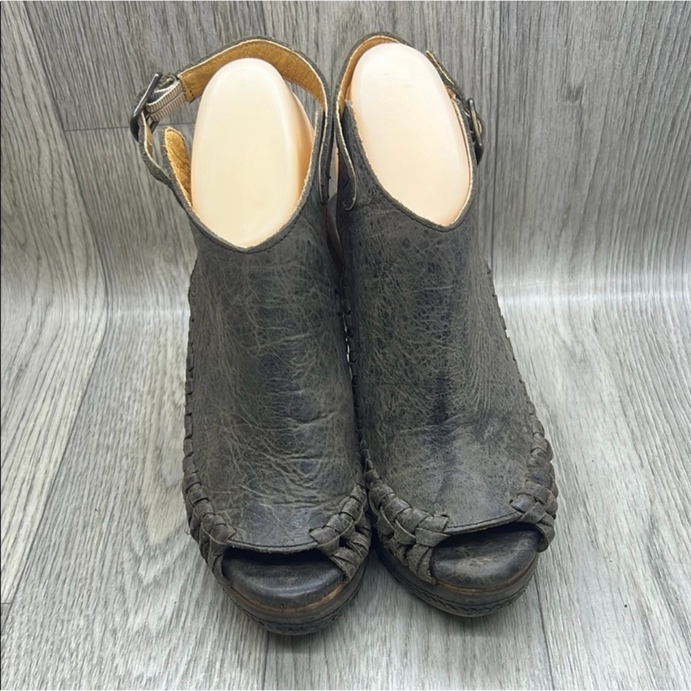 Very Volatile Dark Gray and Brown Wedge Sandals - Picture 2 of 11